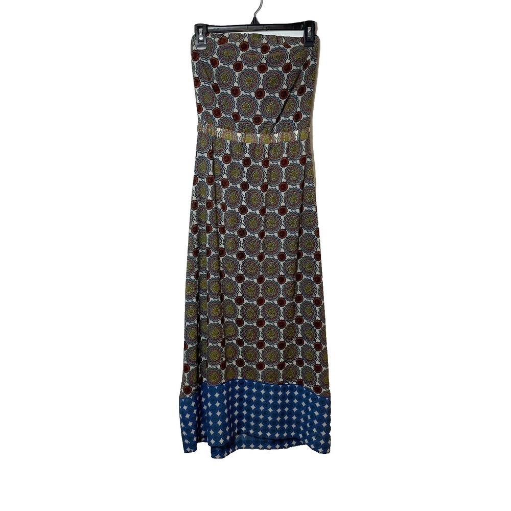 Collective‎ Concepts Strapless Floral Maxi Dress Womens S Multicolor Sleeveless